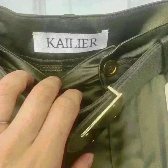 KAILER Sirene Satin Pant Set (Olive) NWT size S - Picture 11 of 15
